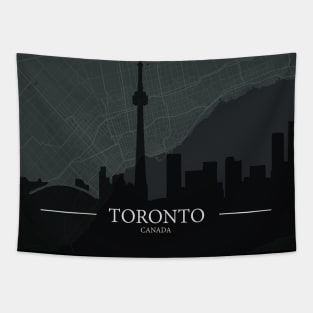 Toronto city map with silhouette Tapestry