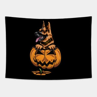 Halloween German Shepherd Pumpkin Tapestry