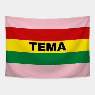 Tema City in Ghana Flag Colors Tapestry