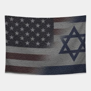 American and Israeli Flag Blended Tapestry