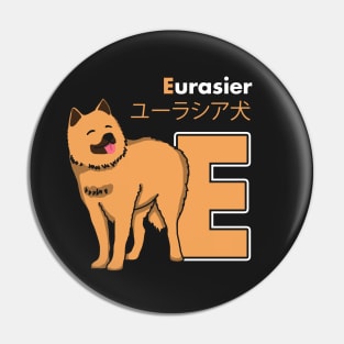 Eurasier Dog Letter E Pin