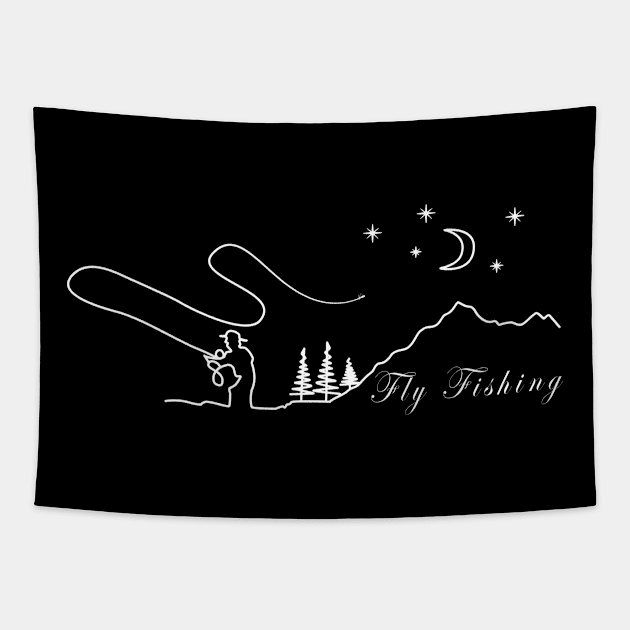 Fly Fishing by Night for all Fisher and Natur Lover Tapestry by Cedinho