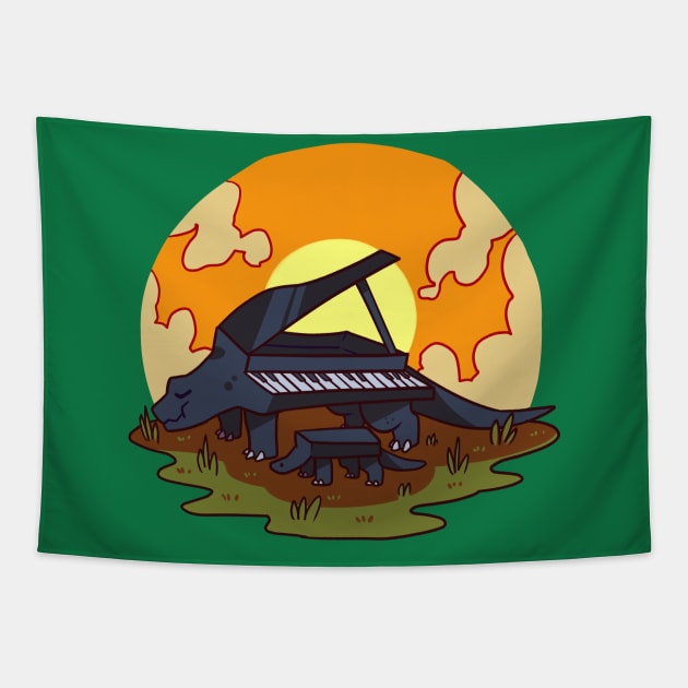 Pianosaurus Tapestry by Ashmish