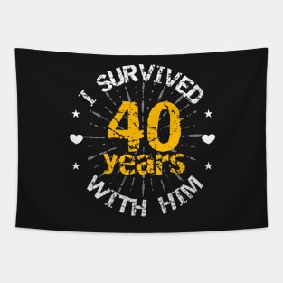 Funny 40th anniversary wedding gift for her Tapestry