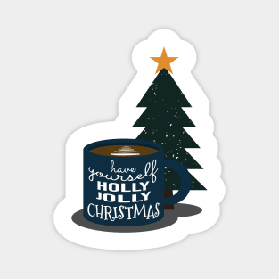 Christmas Hot Cocoa Beverage with Christmas Tree Magnet