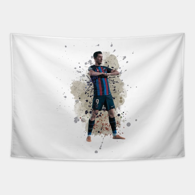 Lewandowski celebration Tapestry by Lottz_Design 