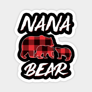 Nana Bear Red Plaid Christmas Pajama Matching Family Gift Magnet