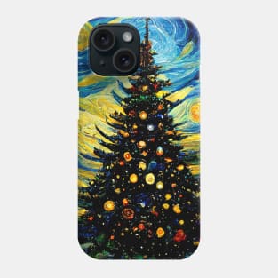 Christmas starry night painting inspired by Van Gogh Phone Case