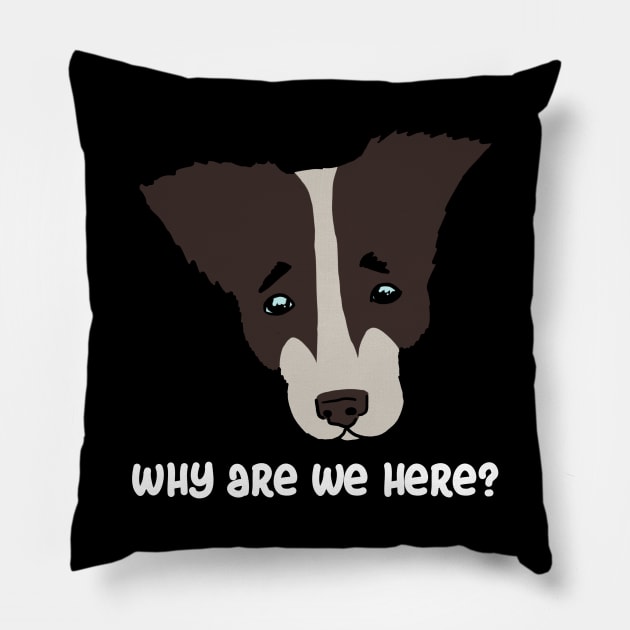 why are we here?. sad dog Pillow by Karl_The_Faun