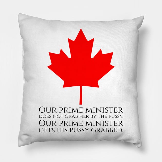 Our prime minister does not grab her by pussy. Our prime minister gets his pussy grabbed. Pillow by Styr Designs