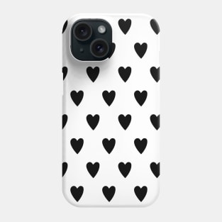 Black Heart modern design, black and white pattern. Heart Love symbol Phone Case