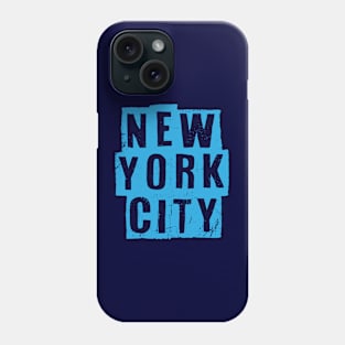 New York City - Vintage Light Blue Text Phone Case