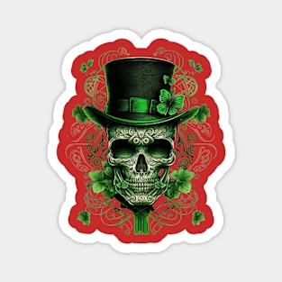 St.Patrick day Leprechaun Scull t-shirt Magnet