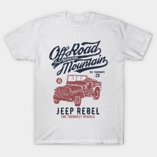 Off Road Vehicle And The American Flag Graphic Cotton T Shirt For