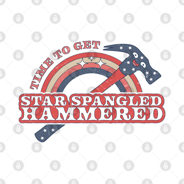 Time To Get Star Spangled Hammered 4th Of July Funny Hammer Tank Top