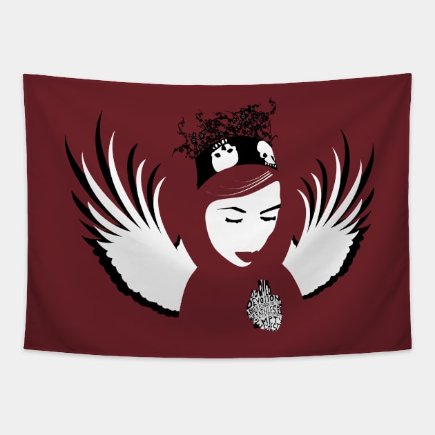 doomed devotion angel Tapestry by somatosis