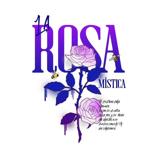 La Rosa Mistica Bonita Latina Floral Flowers Rose by Tip Top Tee's