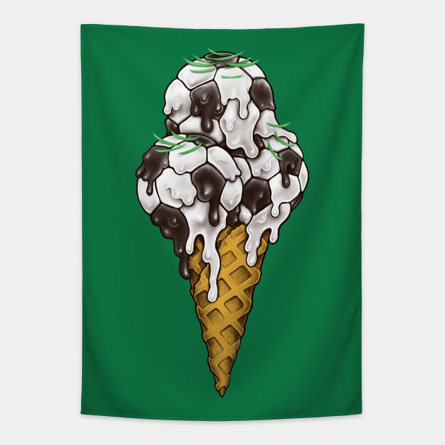 Ice Cream Soccer Balls Tapestry by c0y0te7