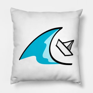 Boat in the waves Pillow