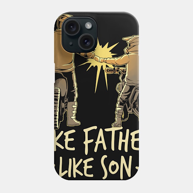 Dad Dirt Bike Out Motocross Gift Father And Son Dirt Bike Design Phone Case by Linco