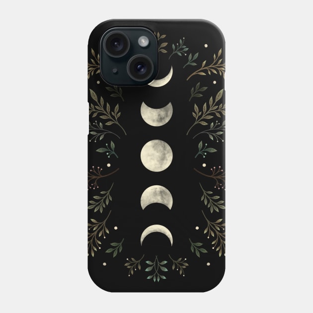 Moonlit Garden - Olive Green Phone Case by Episodic Drawing