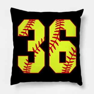 Fastpitch Softball Number 36 #36 Softball Shirt Jersey Uniform Favorite Player Biggest Fan Pillow