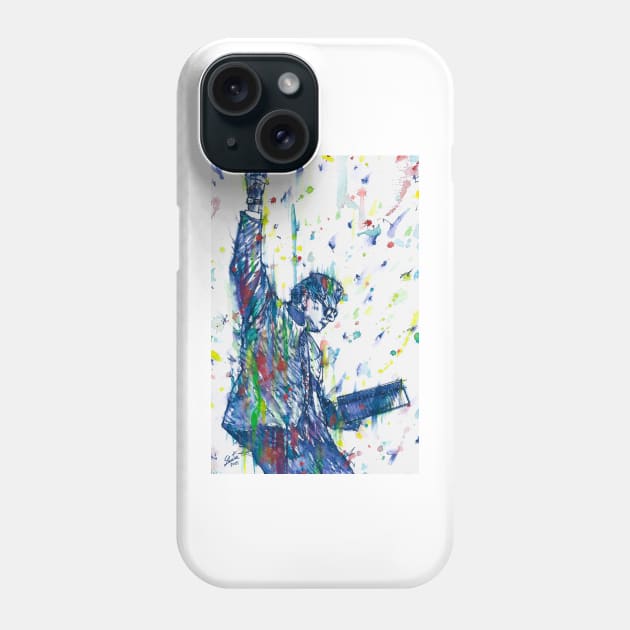 ALLEN GINSBERG reading -watercolor and ink portrait Phone Case by lautir