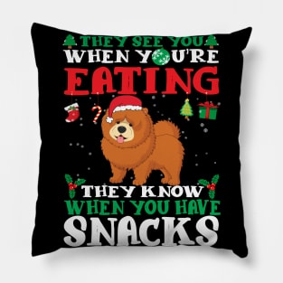 Christmas Dog Eating Snacks Pillow