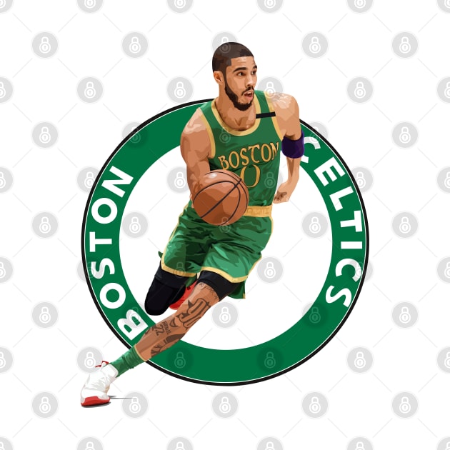 Jayson Tatum Boston Celtics Logo by midaillustrator