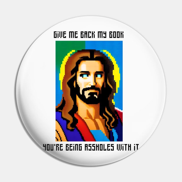 Pixel Jesus' Book Pin by Leyline Tavern