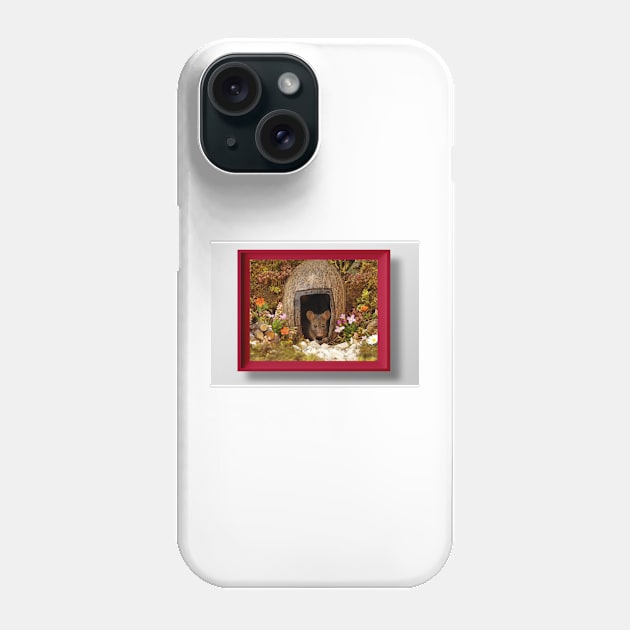 George the mouse in a log pile House Phone Case by Simon-dell