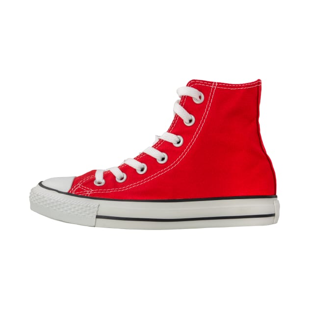 Retro Red Canvas Sneaker Or High Top by mrdoomits