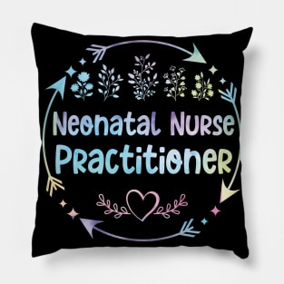 Neonatal Nurse Practitioner cute floral watercolor Pillow