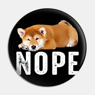 Floofy Fox Shiba NOPE Dreams, Tee Trendsetter for Dog Lovers Pin