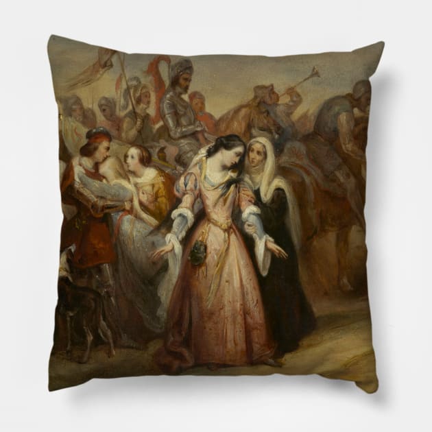 Lenore - The Return of the Army by Ary Scheffer Pillow by Classic Art Stall
