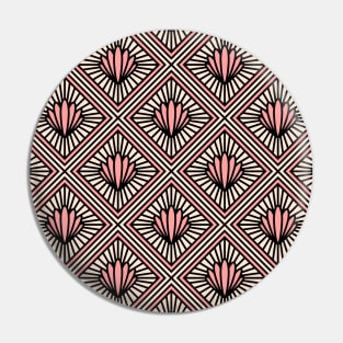 Art Deco Pattern No 83 - Pink - Vintage Motif Pin