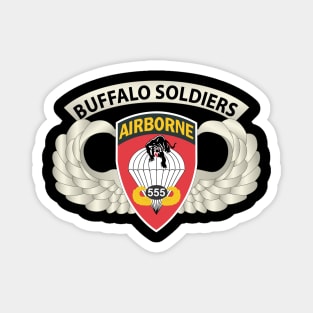 Airborne Badge - 555th Parachute Infantry Bn - SSI w  Buffalo Soldiers Tab X 300 Magnet