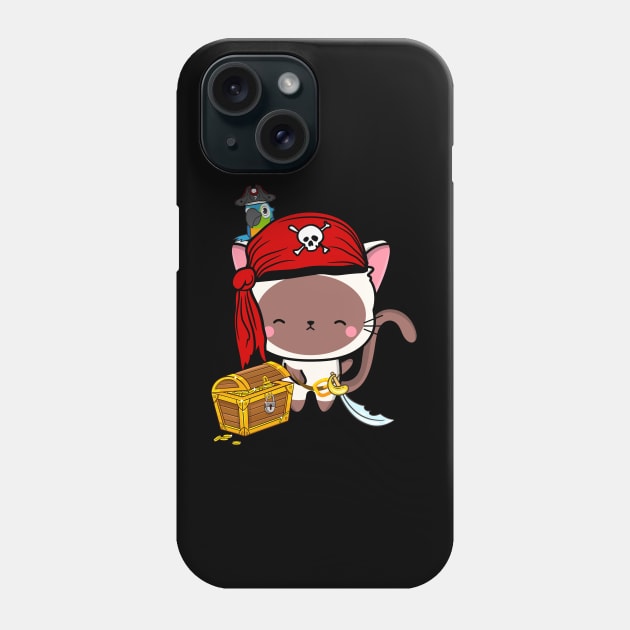 Funny white cat is a pirate Phone Case by Pet Station