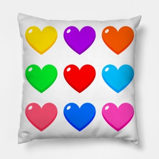 Colorful Glossy Hearts Pack Pillow