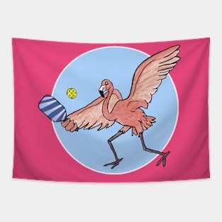 Pickleball Flamingo Tapestry