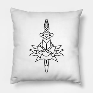 HomeSchoolTattoo Rose and Dagger Pillow