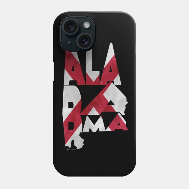 Alabama Typo Map Phone Case by inspirowl