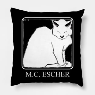 M.C. Escher White Cat Pillow