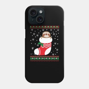 Funny Sloth Lovers Christmas Sweater Phone Case