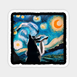 Siberian Huskies Starry Night Tee Triumph for Siberian Dog Admirers Magnet