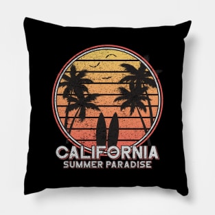 California Summer Paradise Vacation Summer Holiday Art Pillow