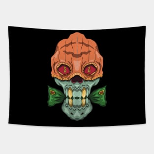 crazy money skull Tapestry