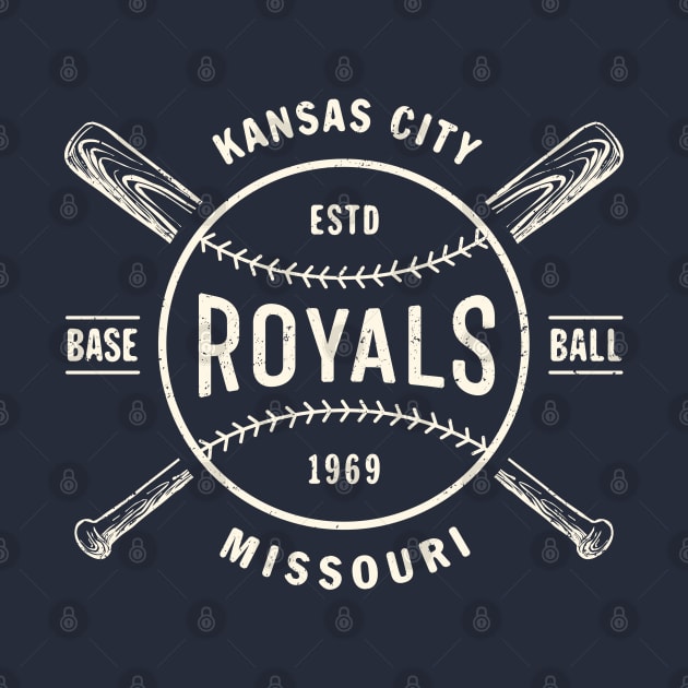 Kansas City Royals Bats & Ball by Buck tee Originals by Buck Tee