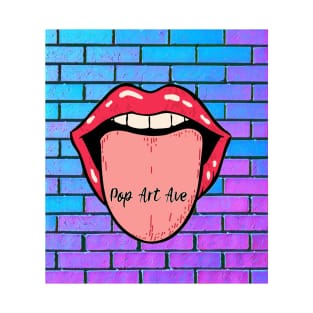 Tongue Out Brick Wall Pop Art Ave T-Shirt