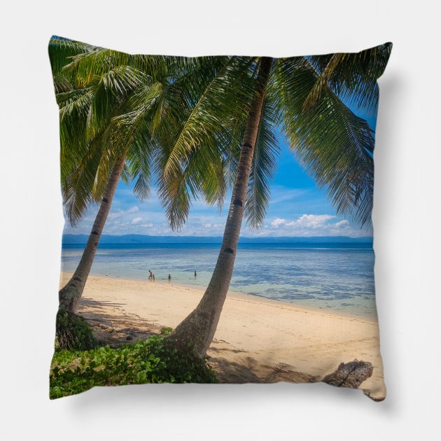 Panaraga Beach, Barobo, Surigao del Sur, Mindanao, Philippines Pillow by Upbeat Traveler